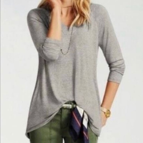 CAbi Serenity V Neck Oversized Gray Top #3052 - Small - Picture 2 of 12